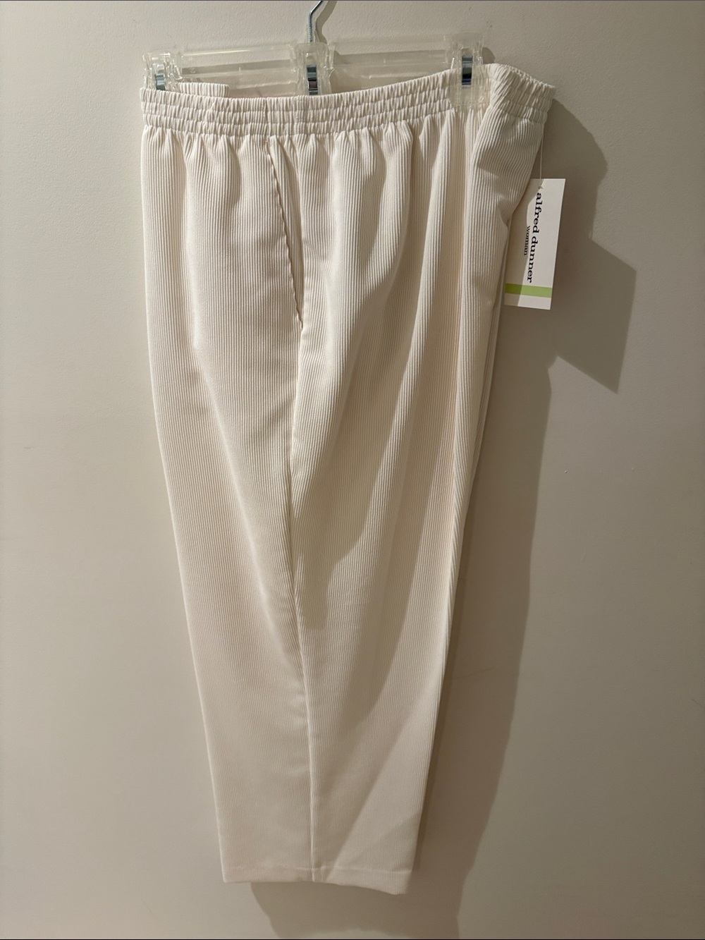 Alfred Dunner Cream Elastic Waist Trousers